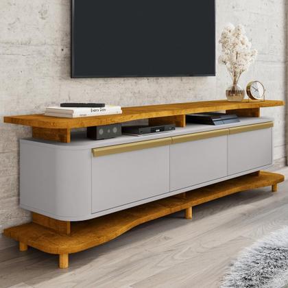 Imagem de Rack Para Sala de Estar TV 75 Pol Orgânico Maui B02 Naturalle Off White - Lyam Decor