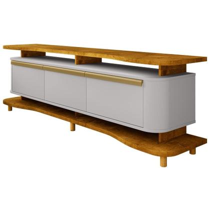 Imagem de Rack Para Sala de Estar TV 75 Pol Orgânico Maui B02 Naturalle Off White - Lyam Decor