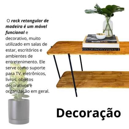 Imagem de Rack Para Sala De Tv Até 40 Polegadas Industrial Moderno Madeira Maciça