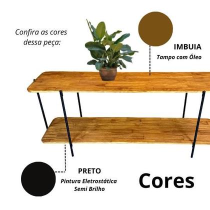 Imagem de Rack Para Sala De Tv Até 40 Polegadas Industrial Moderno Madeira Maciça