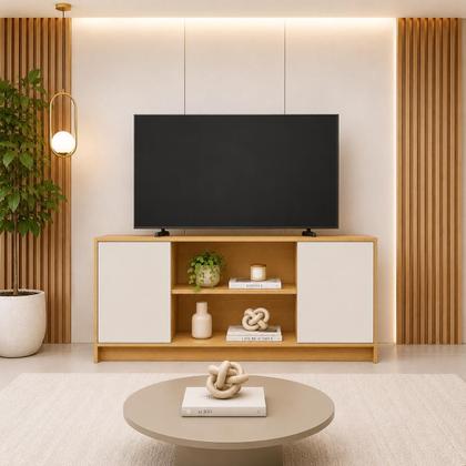 Imagem de Rack Para Sala Quarto Com Nicho Espaçoso E Prateleira TV Até 60 Polegadas Life - JM3 MÓVEIS