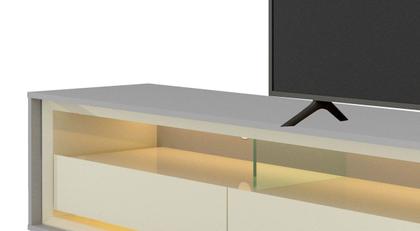 Imagem de Rack para TV 2.2 com LED Requinte Cinza com Off White - Gelius Móveis