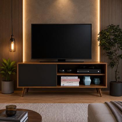 Imagem de Rack Para TV 43 Polegadas Com Porta e 2 Prateleiras