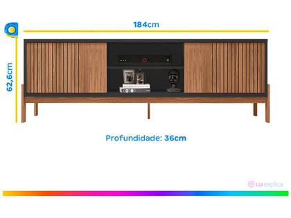Rack para TV 72” 2 Portas Caemmun Tannen 1.8 Imagem de Rack para TV 72” 2 Portas Caemmun Tannen 1.8