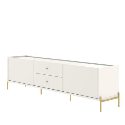 Imagem de Rack para TV 75 Polegadas Jasper 220 cm Off White Fosco c/ Dourado - Província