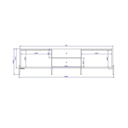 Imagem de Rack para TV 75 Polegadas Jasper 220 cm Off White Fosco c/ Dourado - Província
