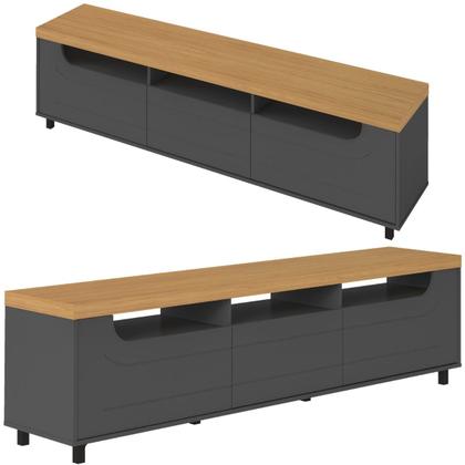 Imagem de Rack para TV 75 Polegadas Sala 3 Nichos 2 Portas Mercury