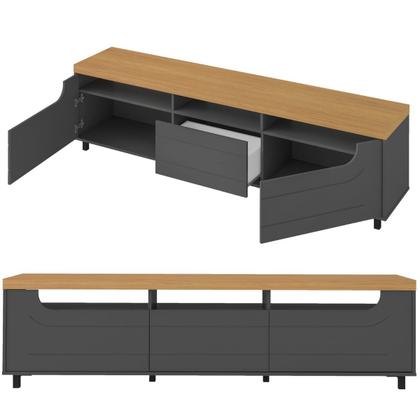 Imagem de Rack para TV 75 Polegadas Sala 3 Nichos 2 Portas Mercury