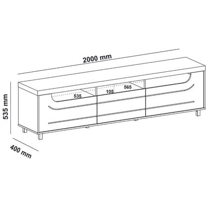 Imagem de Rack para TV 75 Polegadas Sala 3 Nichos 2 Portas Mercury