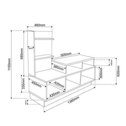 Imagem de Rack para TV até 40 Polegadas Tulipa Espresso Móveis