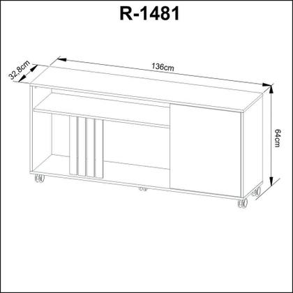 Imagem de Rack para TV até 42 Polegadas R1481 Natural/Palha Tecnomobili