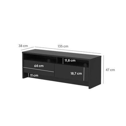 Imagem de Rack para TV Até 50" 2 Portas Aspen 135 cm - Preto Fosco
