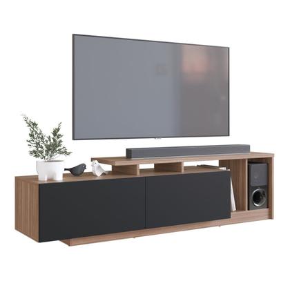 Imagem de Rack para TV até 50 Polegadas 162,5cm Rodape 2 Portas e Nichos Linea Marrom