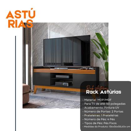 Imagem de Rack para TV até 50 Polegadas 2 Portas Ripado Astúrias 136cm
