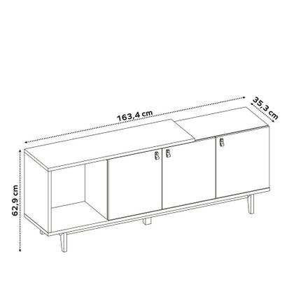 Imagem de Rack para TV até 50 Polegadas 3 Portas com Pés de Madeira NT 1380 Notável Móveis