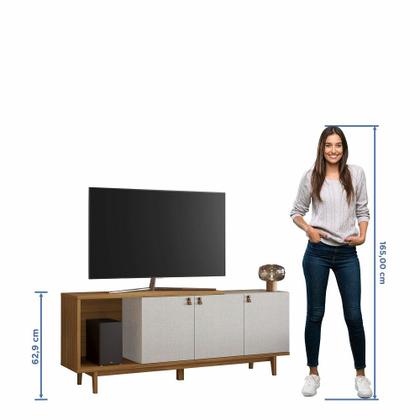 Imagem de Rack para TV até 50 Polegadas 3 Portas com Pés de Madeira NT 1380 Notável Móveis