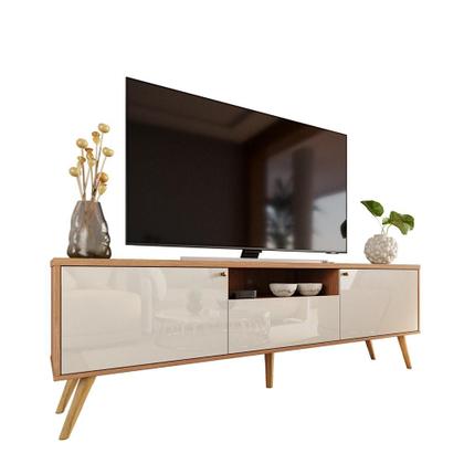 Imagem de Rack Para Tv Até 55 60 65 70 Polegadas 2 Portas e 1 Gaveta Sevilla 1,83m Jequitibá/Off White Perolizado Lojas Movelove