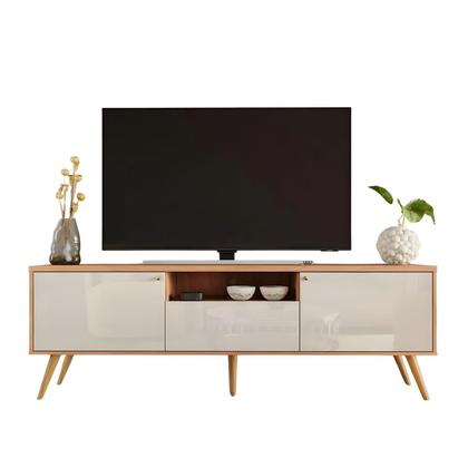 Imagem de Rack Para Tv Até 55 60 65 70 Polegadas 2 Portas e 1 Gaveta Sevilla 1,83m Jequitibá/Off White Perolizado Lojas Movelove
