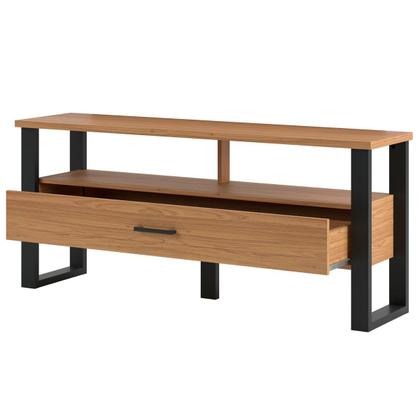 Imagem de Rack para TV Até 55 Polegadas 1 Gaveta 100% Mdf Freijó/Preto Fosco F41 - Pradel