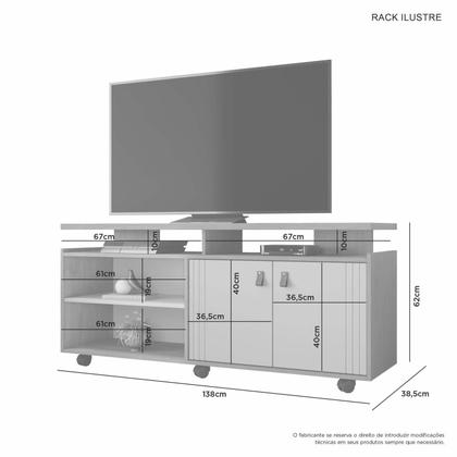 Imagem de Rack para TV até 55 Polegadas 2 Portas Ilustre JCM Móveis