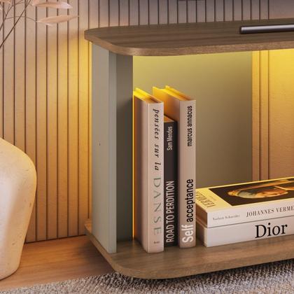 Imagem de Rack para Tv até 55 Polegadas com 1 Gaveta e Iluminação em Led Rgb Ra0136