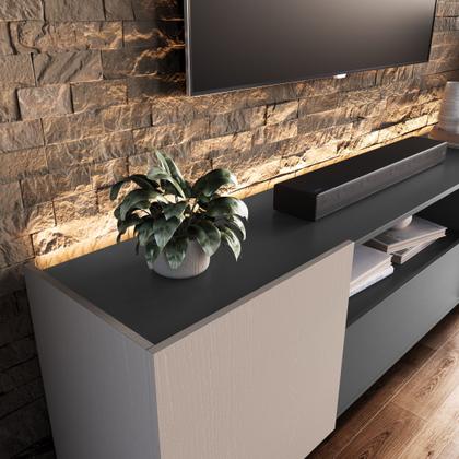 Imagem de Rack para TV até 55 Polegadas com LED 180cm Cinza