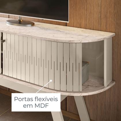 Imagem de Rack para TV até 55 Polegadas MDF 136cm Curvo Atlanta Marrom