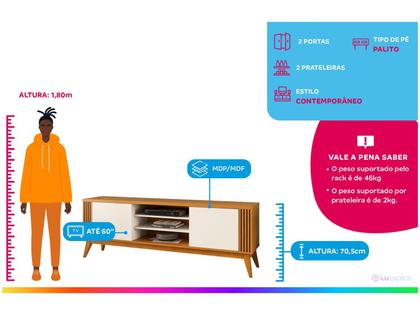 Imagem de Rack para TV até 60” Bancada 2 Portas EDN Móveis