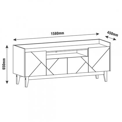 Rack para TV até 60 Polegadas 4 Portas 1 Nicho 158cm Adria