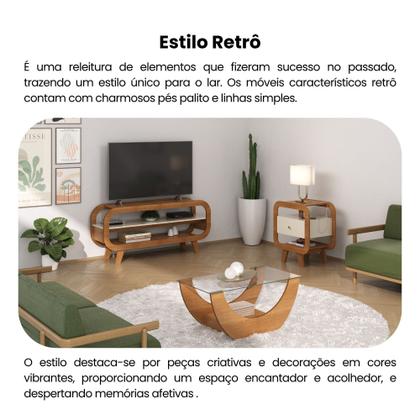 Imagem de Rack para TV até 60 Polegadas MDF 133,5cm Usinado em Theo Marrom