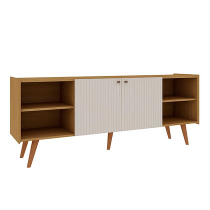 Imagem de Rack para TV Até 60 Polegadas Vértice 2 Portas 100% Mdf Cinamomo/Off White - Genialflex