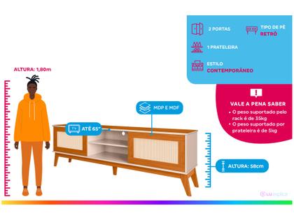 Imagem de Rack para TV até 65" 2 Portas EDN Móveis Andros