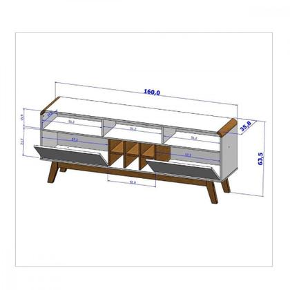 Imagem de Rack Para Tv Até 65" Larimar Bechara Preto Fosco C/Cinamomo