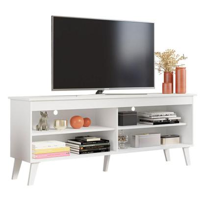 Imagem de Rack para TV até 65 Polegadas com Pés Branco Turim Madesa