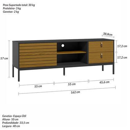 Rack para Tv até 65 Polegadas Industrial Dior - Olivar Imagem de Rack para Tv até 65 Polegadas Industrial Dior