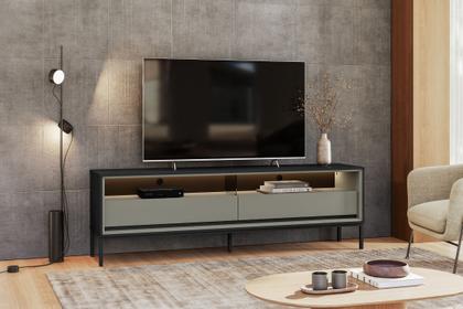 Imagem de Rack para TV até 65 Polegadas MDF 180cm Ind Fusion 2 Gavetas com Iluminação em Lead