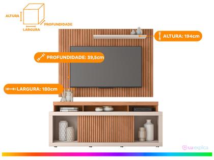 Rack para TV até 70" com Painel 2 Portas Caemmun Aegon Imagem de Rack para TV até 70" com Painel 2 Portas Caemmun Aegon