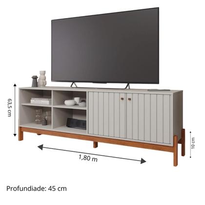 Imagem de Rack para TV até 70 Polegadas 100% MDF 185cm Holanda Bege