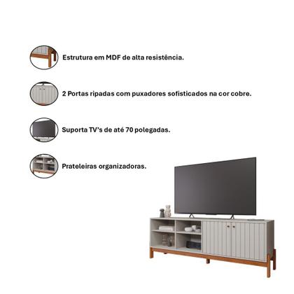 Imagem de Rack para TV Até 70 Polegadas Holanda Off White Cinamomo Permóbili