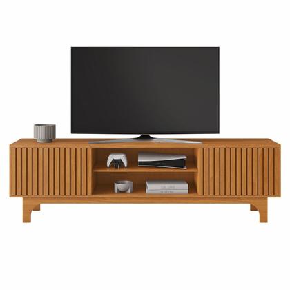 Imagem de Rack para TV até 70 Polegadas Ripado MDF 200cm Cinamomo