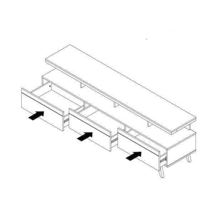 Imagem de Rack para TV até 72 Polegadas MDF 180cm Pés em Madeira Maciça Vivare Preto