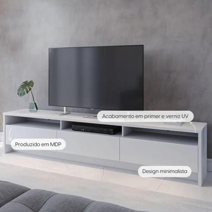 Imagem de Rack para TV Até 75" 3 Portas Aspen 219 cm - Branco Fosco