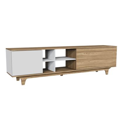 Imagem de Rack para TV até 75 Polegadas 100% MDF 200cm 200x55x40cm Lars Marrom