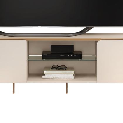 Imagem de Rack para TV até 75 Polegadas 100% MDF 241cm Curvo Ariana Branco
