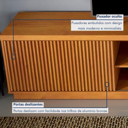 Imagem de Rack para TV até 75 Polegadas 100% MDF Ripado 2 Portas Logan
