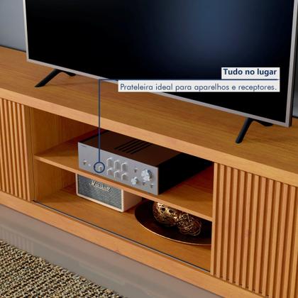 Imagem de Rack para TV até 75 Polegadas 100% MDF Ripado 2 Portas Logan
