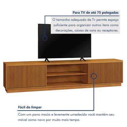 Imagem de Rack para TV até 75 Polegadas 100% MDF Ripado 2 Portas Logan