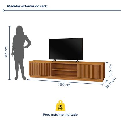 Imagem de Rack para TV até 75 Polegadas 100% MDF Ripado 2 Portas Logan