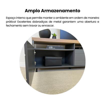 Imagem de Rack para TV até 75 Polegadas 2m Tampo Engrossurado Mercury