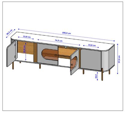 Imagem de Rack para TV até 75 Polegadas com Led Bordas Arredondadas Juquehy